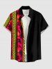 African Printed Matching Couple Outfit Ethnic Animals Geometric Pattern Hawaiian Set -  