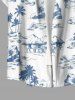 Coconut Tree Sailboat Stone Print Plus Size Matching Hawaii Beach Outfit For Couples -  