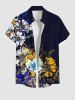 Ensemble de plage hawaïen assorti pour couples, imprimé floral aquarelle, grandes tailles - Noir 