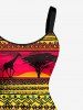 Robe débardeur hawaïenne à imprimé géométrique et animalier ethnique grande taille - Rouge 2X