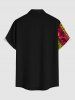 Plus Size Ethnic Animals Geometric Pattern Print Buttons Pocket Hawaii Shirt For Men -  
