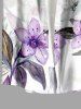 Chemise hawaïenne à imprimé ombré de fleurs et de feuilles, grande taille, avec poche boutonnée, pour hommes - Pourpre  M