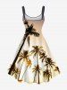 Plus Size Coconut Tree Dip Dye Ombre Print Hawaii A Line Dress -  