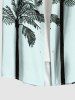 Plus Size Coconut Tree Print Hawaii Button Pocket Shirt For Men -  