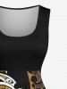 Robe trapèze hawaïenne vintage à imprimé tortue, grande taille - Bronze S