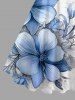Plus Size Flowers Tropical Print Hawaii Tank Dress -  