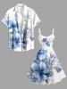 Plus Size Flowers Tropical Print Hawaii Tank Dress -  