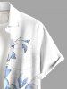 Plus Size Flowers Tropical Print Buttons Pocket Hawaii Shirt For Men -  