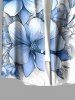 Plus Size Flowers Tropical Print Buttons Pocket Hawaii Shirt For Men -  