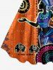 Robe débardeur hawaïenne à imprimé éléphant ethnique grande taille - Orange S