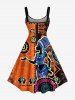 Robe débardeur hawaïenne à imprimé éléphant ethnique grande taille - Orange S