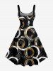 Plus Size Cirle Dots Print Tank Dress -  