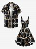 Plus Size Cirle Dots Print Tank Dress -  