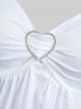 Plus Size Lace Panel Heart-ring Buckles Handkerchiefs Tank Top -  