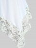 Plus Size Lace Panel Heart-ring Buckles Handkerchiefs Tank Top -  