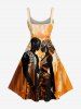 Plus Size Ethnic Pattern Lovers Print Hawaii Tank Dress -  