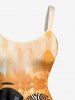 Plus Size Ethnic Pattern Lovers Print Hawaii Tank Dress -  