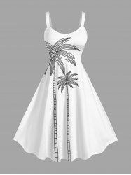 Robe débardeur hawaïenne à imprimé cocotier grande taille - Blanc 3X
