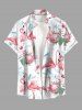 Tenue de plage hawaïenne assortie pour couples, imprimé tropical fleurs et flamants roses, grandes tailles - Blanc 