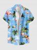 Coconut Tree Flamingo Hibiscus Flower Sea Print Plus Size Matching Hawaii Beach Outfit For Couples -  