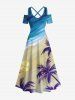 Coconut Tree Sea Beach Print Plus Size Matching Hawaii Beach Outfit For Couples -  