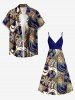 African Printed Matching Couple Outfit Ethnic Geometric Graphic Paisley Hawaiian Set -  