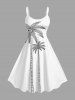 Ensemble de plage hawaïen assorti grande taille à imprimé cocotier pour couples - Blanc 