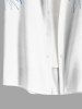 Plus Size Tropical Leaf Hibiscus Flowers Print Buttons Pocket Hawaii Shirt For Men -  