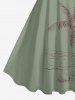 Plus Size Coconut Tree Seascape Print Hawaii Tank Dress -  
