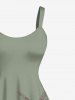 Plus Size Coconut Tree Seascape Print Hawaii Tank Dress -  