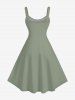 Plus Size Coconut Tree Seascape Print Hawaii Tank Dress -  