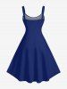 Robe débardeur hawaïenne imprimée cocotiers grande taille - Bleu L