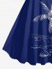 Robe débardeur hawaïenne imprimée cocotiers grande taille - Bleu L