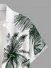 Chemise hawaïenne à imprimé cocotier et poches boutonnées grande taille pour homme - Blanc S