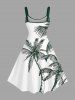 Robe hawaïenne grande taille à imprimé cocotiers - Blanc M