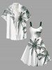 Robe hawaïenne grande taille à imprimé cocotiers - Blanc M