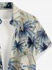Chemise hawaïenne grande taille à imprimé cocotiers, boutons et poches pour homme - Beige S