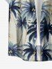 Plus Size Coconut Tree Print Buttons Pocket Hawaii Shirt For Men -  