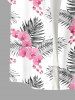 Chemise hawaïenne grande taille à imprimé floral et feuilles, boutons et poches pour homme - Rose Vif S