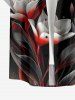 Plus Size Ombre Flower Leaf Print Hawaii Button Pocket Shirt For Men -  