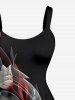 Plus Size Ombre Flower Leaf Print Hawaii A Line Dress -  
