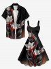 Plus Size Ombre Flower Leaf Print Hawaii A Line Dress -  