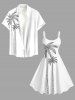 Robe débardeur hawaïenne à imprimé cocotier grande taille - Blanc 4X