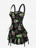 Robe débardeur hawaïenne à lacets imprimée jus d'ananas - Noir XXL