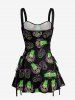 Robe débardeur hawaïenne à lacets imprimée jus d'ananas - Noir XXL