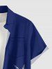Chemise hawaïenne grande taille pour homme, imprimée de cocotiers et de paysages marins, avec boutons et poche. - Bleu 6XL