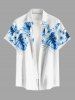 Tropical Leaf Hibiscus Flowers Print Plus Size Matching Hawaii Beach Outfit For Couples -  
