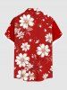 Flower Branch Print Plus Size Matching Hawaii Beach Outfit For Couples -  