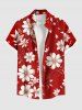 Flower Branch Print Plus Size Matching Hawaii Beach Outfit For Couples -  
