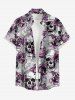 Skulls Flowers Print Plus Size Matching Hawaii Beach Outfit For Couples -  
